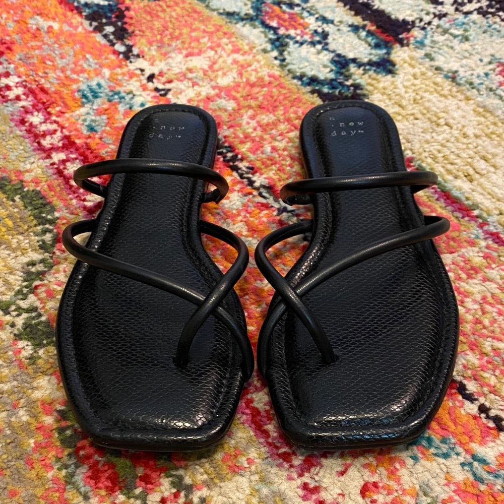 a new day Black Strappy Sandals